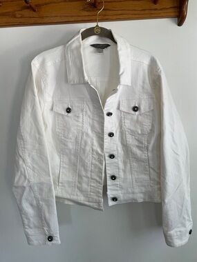 Christopher & Banks White Premiere Denim Jacket